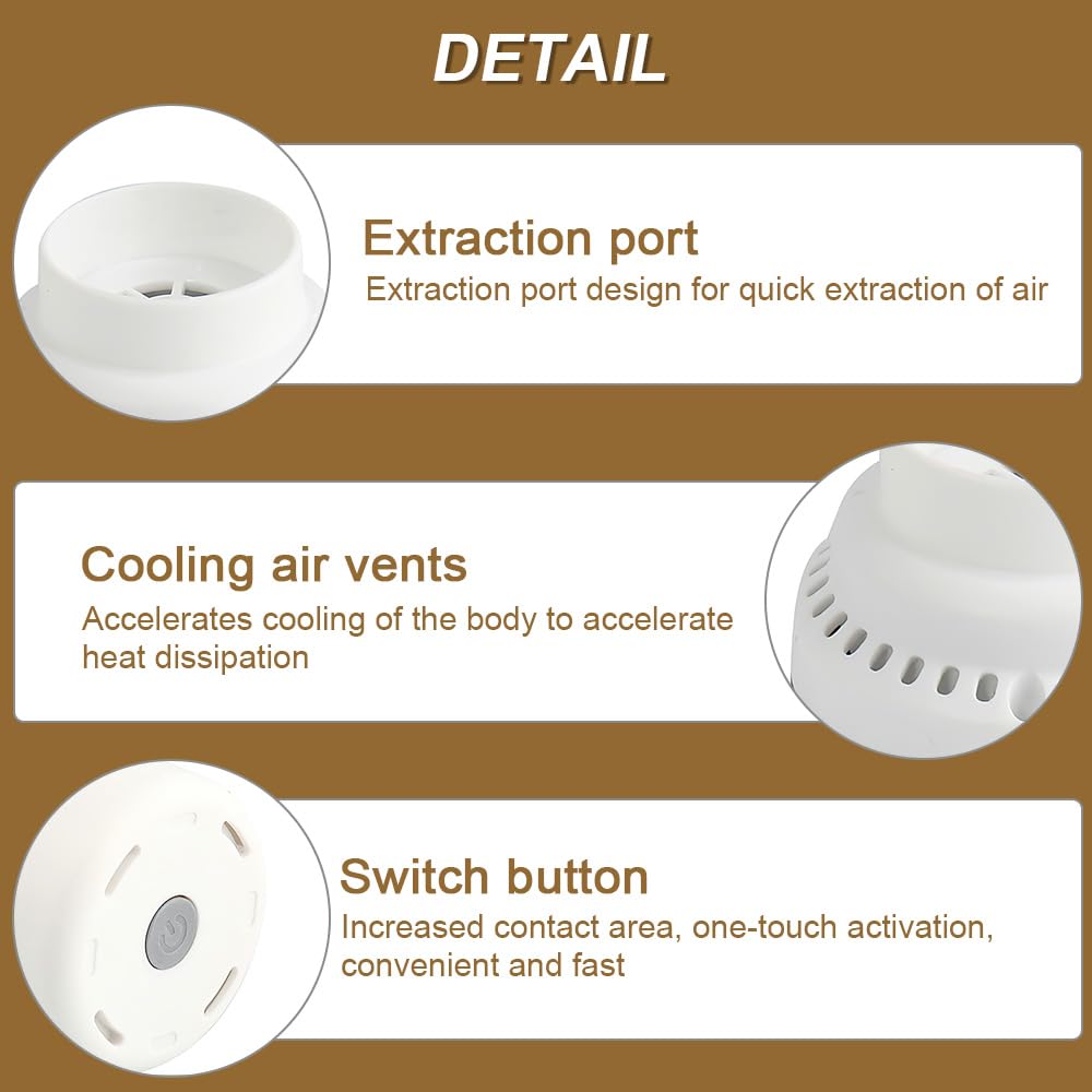 Lotvic Vacuum Bag Electric Air Pump, 3.8cm Diameter Portable Travel Vacuum Pumps for Vacuum Storage Bags, Powerful Vacuum Bags Pumps for Clothes