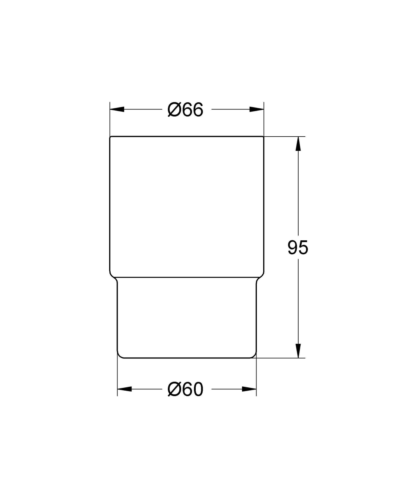 GROHE Start Spare Crystal Glass for Cube QuickFix Holders, Size 95 x 66 mm, 41184000