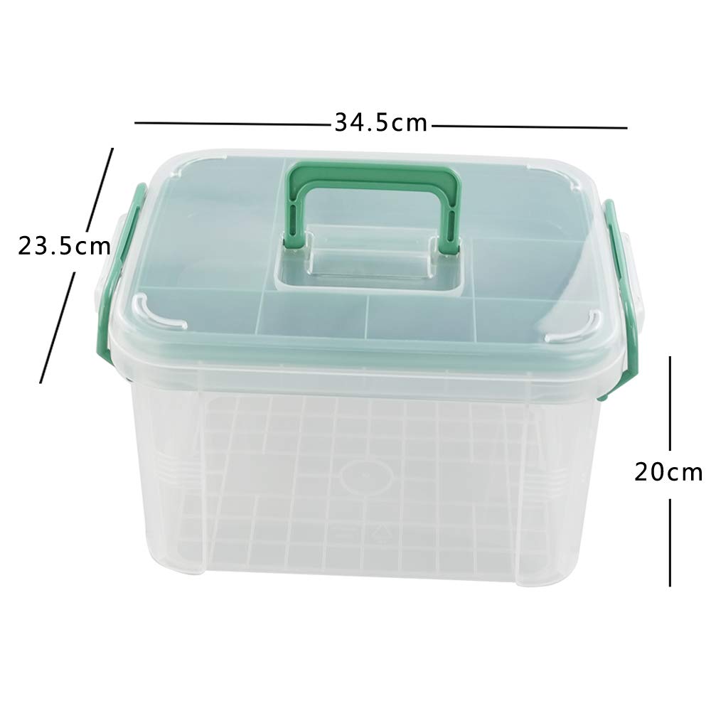 Cadineer Household Plastic First Aid Kit, Plastic Medicine Box, Clear Storage Box