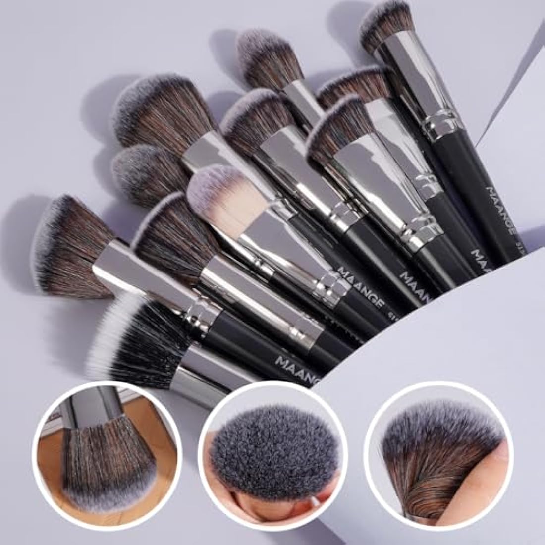 MAANGE Makeup Brushes 54 Pcs Makeup Tool Set, Multi-functional Makeup Kit Premium Synthetic Brush Make up Brushes Set for Women (Black, 54 Pcs)