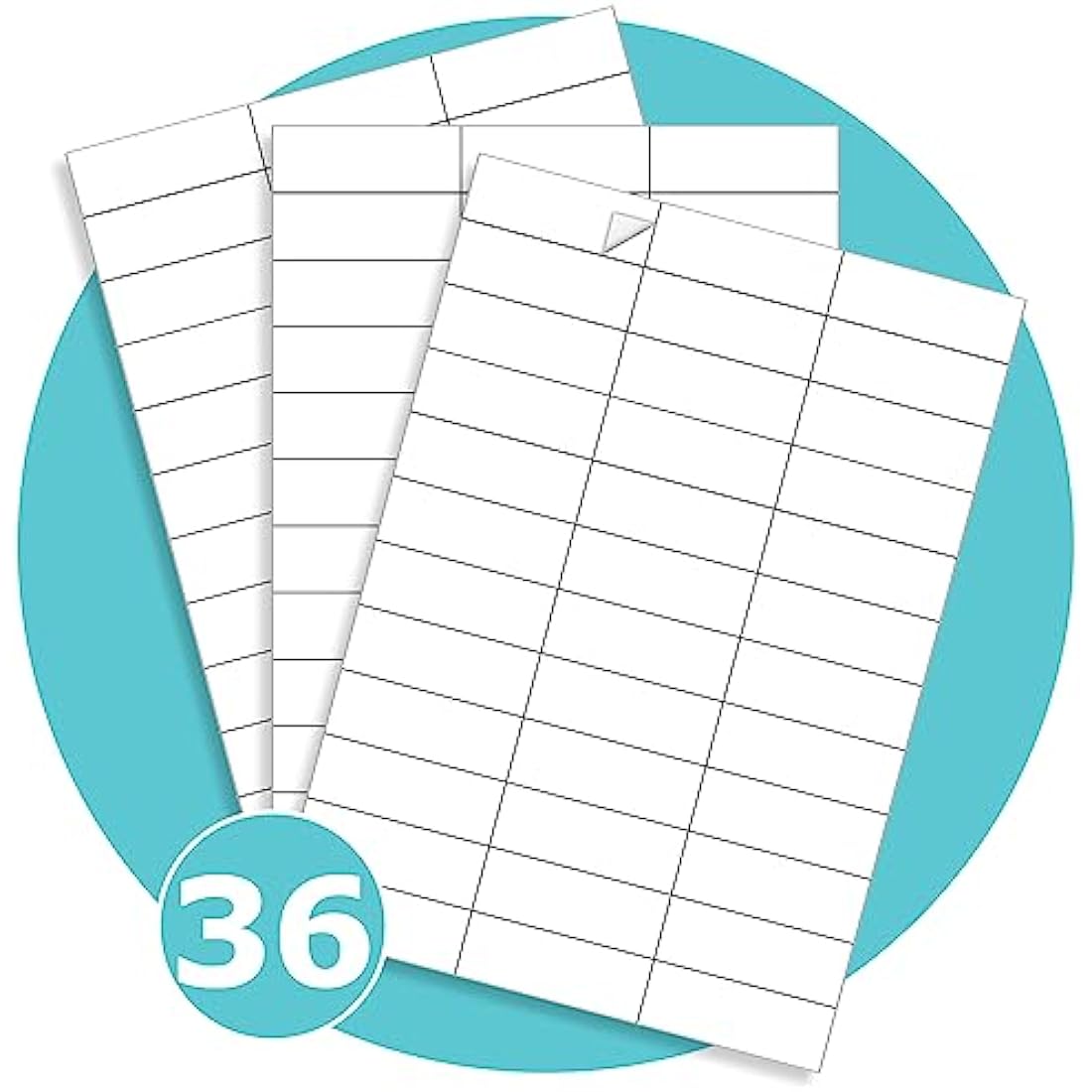 Triplast 50 x Multipurpose A4 Label Sheets - 36 Labels Per Sheet (70 x 25mm Each) - Easy Peel White Labels for Inkjet & Laser Printer - Address Labels, Shipping Labels, File Labels, DIY Stickers