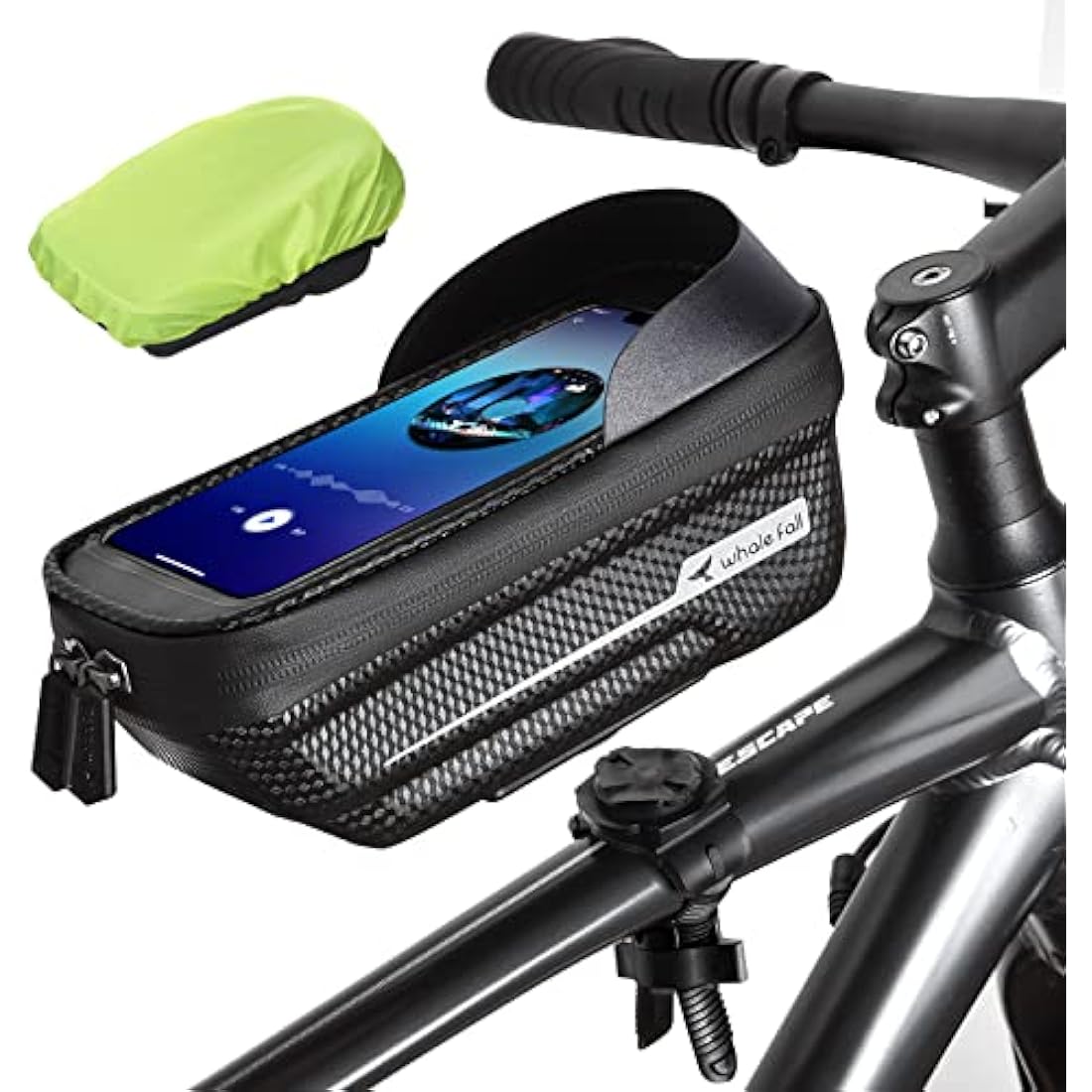 whale fall Newest Hard Casing Bike Bag, Gifts for Men, Waterproof Bike Phone Holder, Lightweight and Pressure-Resistant Bike Accessories with 0.25mm Sensitive Touchscreen for Phones up to 6.9''
