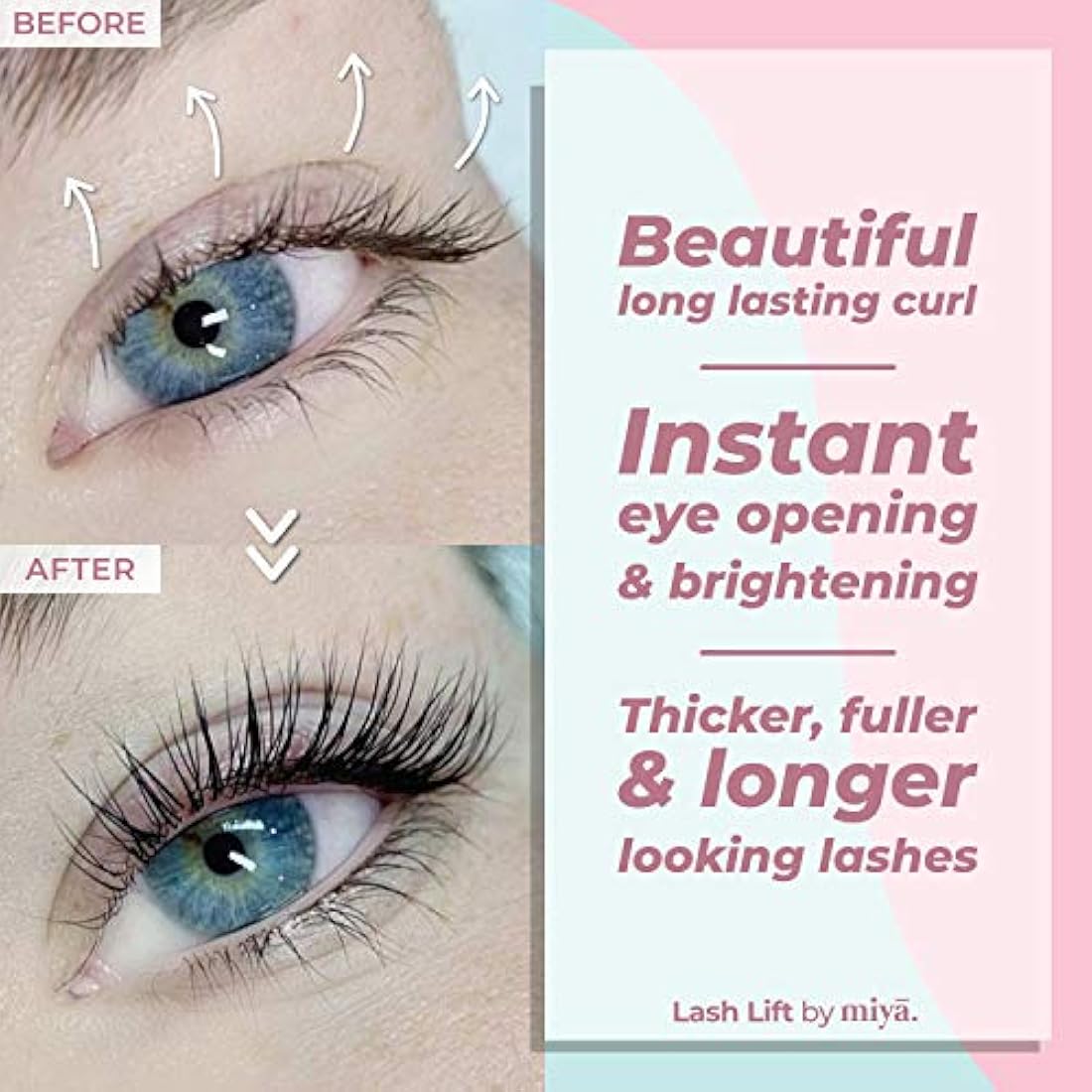 MIYA LASH 2 in 1 Lash Lift & Brow Lamination Lotion Set | Sachet Refill for Lash Lift Kit & Eyebrow Perm | Fast Acting 3-Step Lifting, Setting Lotions with Nutrition Serums | 10 Treatments | Salon Use