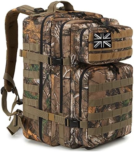 QT&QY 45L Military Tactical Backpacks Molle Army Assault Pack 3 Day Bug Out Bag Hiking Treeking Camouflage Hunting Rucksack