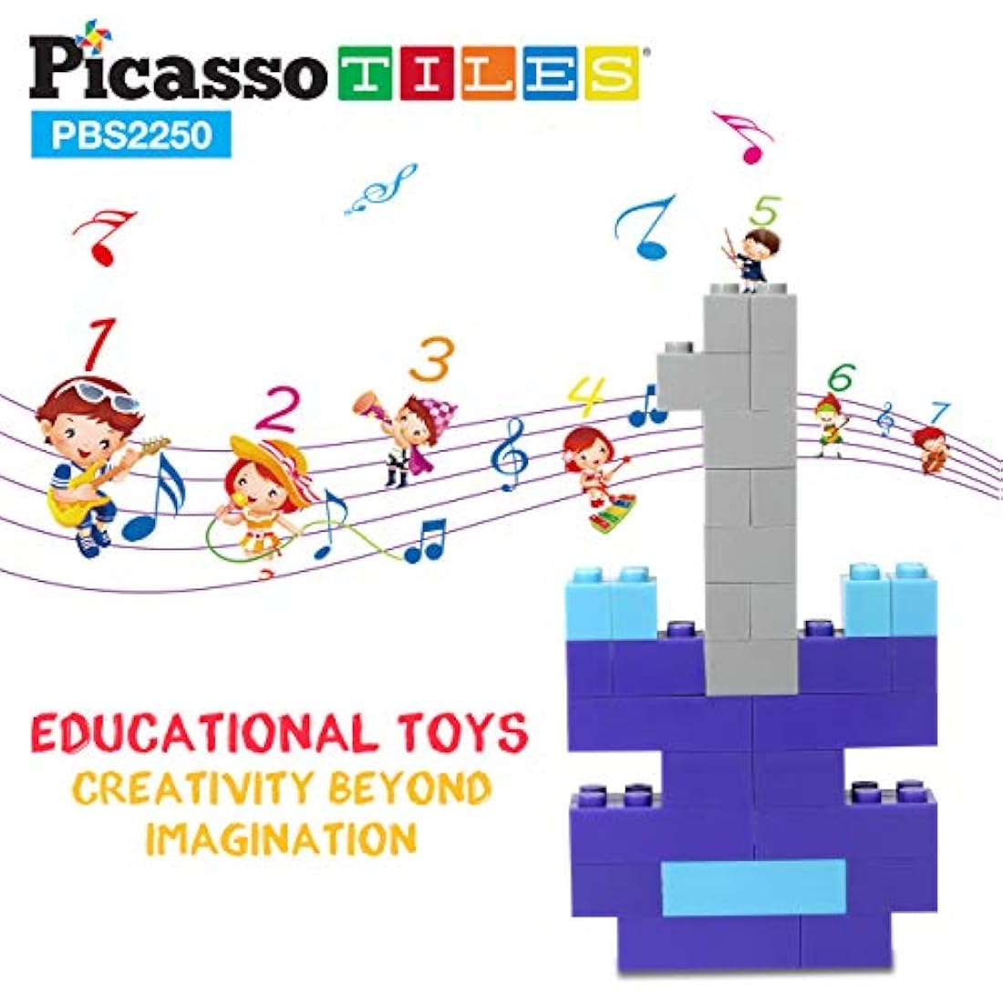 PicassoTiles 2250 PCs Building Block Tiles Creative Shapes to Enhance Imaginative Play Unique Set to Build Houses Animals Dinosaurs and More Vibrant STEM Toys Washable for Learning Education Ages 3+