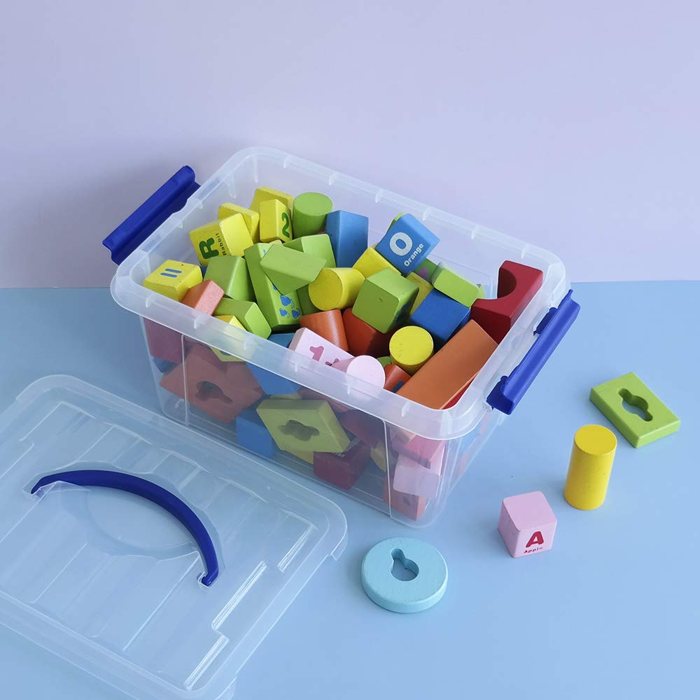 Farmoon 5L Plastic Storage Boxes, Small Latching Box with Handle, 6 Packs