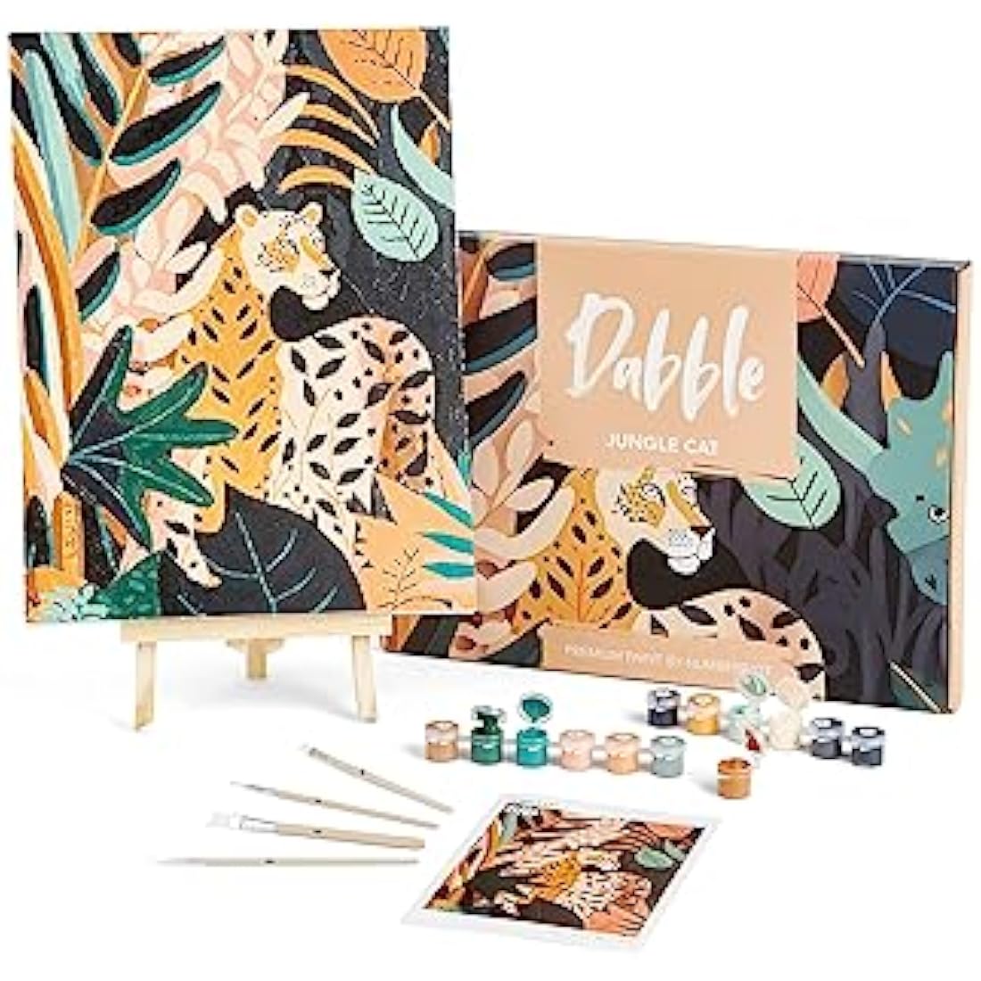Dabble Paint by Numbers Kit – Paint by Numbers for Adults Beginners with Canvas Frame, Painting Kit for Adults, Flowers Design
