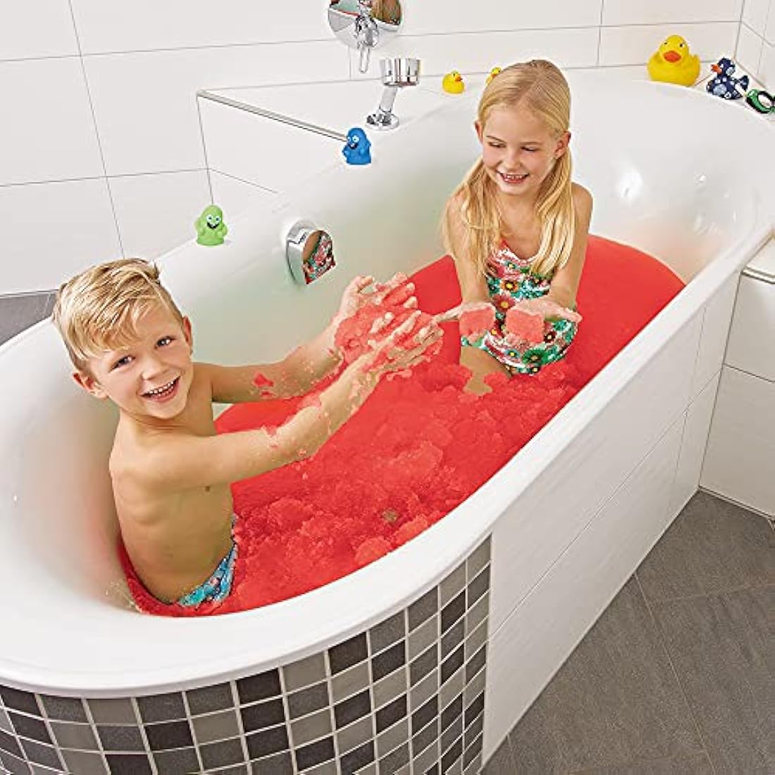 Zimpli Kids 10 x Gelli Baff Gift Bundle, Magically turns water into thick, colourful goo, 3 x Red, 3 x Blue, 2 x Pink & 2 x Green, Party Favours for Children, Multi-Sensory Bath Toy, Water Toys
