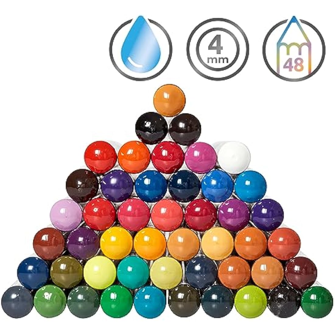 Derwent Inktense Permanent Watercolour Pencils, Set of 48 in a Wooden Gift Box, 4mm Premium Core, Water-Soluble, Ideal for Colouring, Painting and Crafting, Professional Quality (2300151)