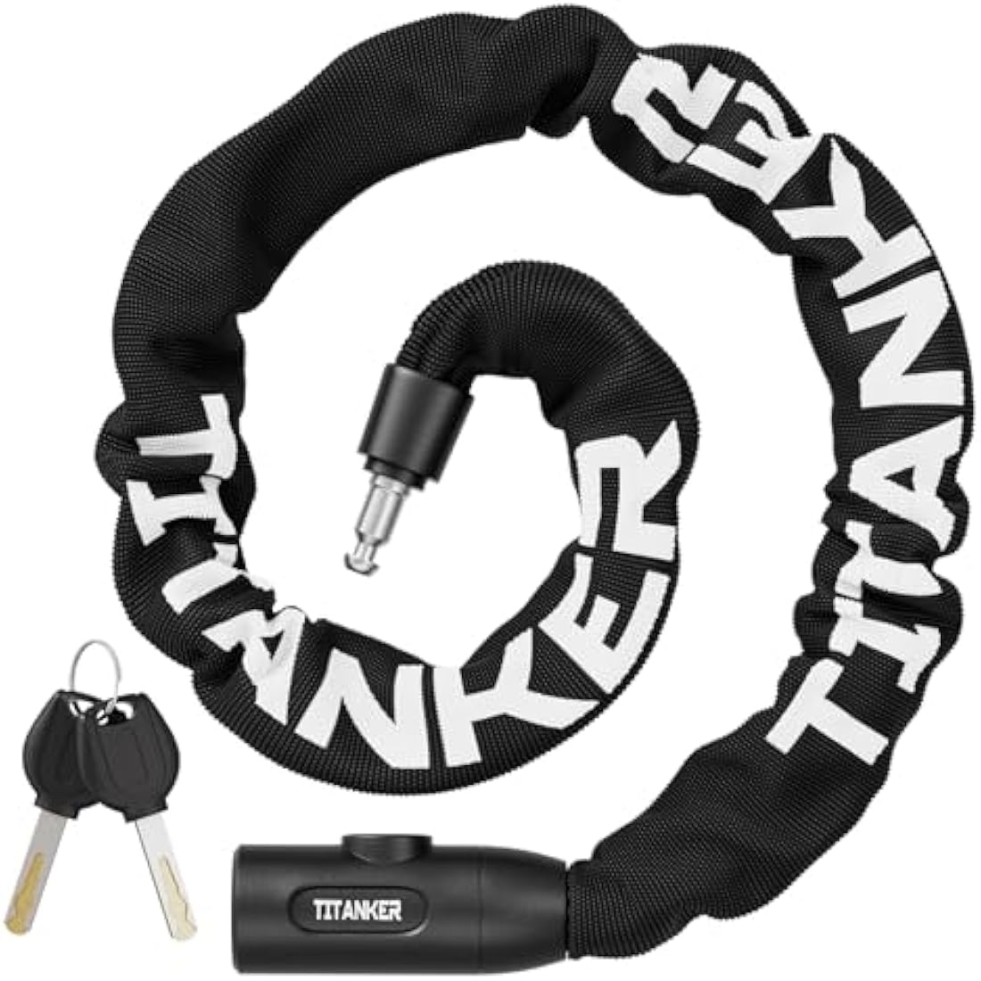 Titanker Bike Chain Lock, Heavy Duty Bicycle Locks, High Security Cycling Locks with 2 Keys, Anti-Theft Lock Chain for Bike Motorcycle, Bicycle, Door, Gate, Fence, Grill (920mm x 6mm)