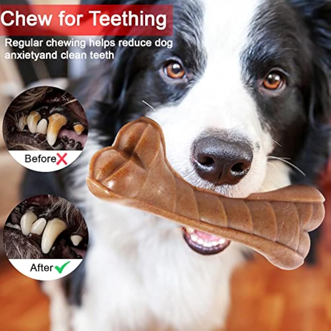 Devolamn Dog Toys, Indestructible Dog Chew Toys for Aggressive Chewers, Durable Tough Interactive Nylon Real Beef Flavor Outdoor Anxiety Relief Extreme Teething Bone Chew Toys for Large Medium Dogs