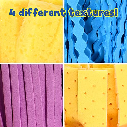 READY 2 LEARN Textured Art Tools | Set of 4 | Jumbo Paint Brushes for Toddlers and Kids | Set 2 | DIY Patterns and Effects