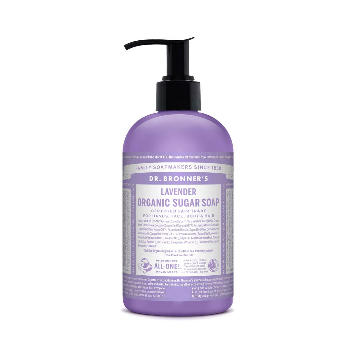 Dr. Bronner's - Organic Sugar Soap Lavender 710 ml, Black