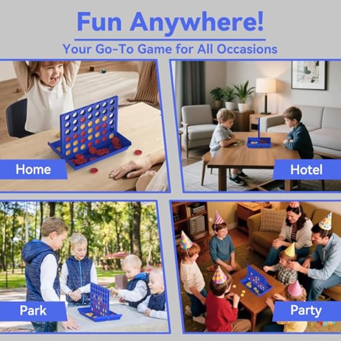 Pup Go Standard Size 4 in a Row Classic Board Game for Kids Ages 3-8, Educational Family Toy for Boys Girls Adults, 2 Player Strategy Game with 6 Spare Discs, Foldable Design (Standard Size)