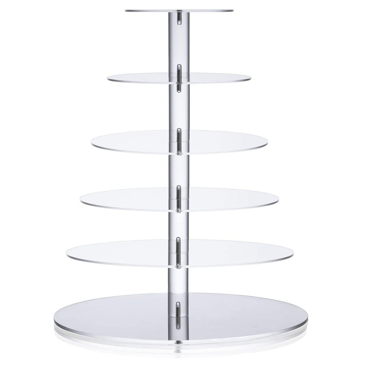 Ulifeme Cupcake Stand, 6 Tier Cake Stands, Round Acrylic Display Cupcakes Tower for Wedding, Birthday & Party, 6''/8''/10''/12''/14''/16'' Diameter