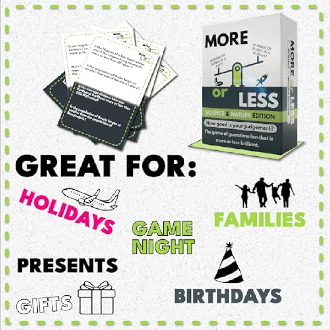 More or Less Science & Nature Edition Card Game | 2 Players + | Travel & Pocket Card Game for Kids, Teens & Adults | Play Anywhere