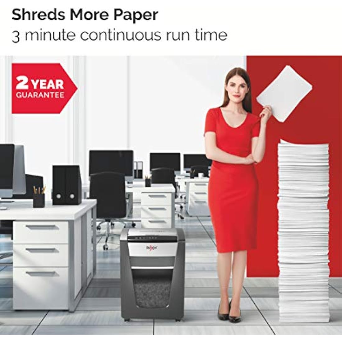 Rexel Momentum X308 Cross Cut Paper Shredder, Shreds 9-8 Sheets (70-80 gsm), 15 Litre Bin, Heavy Duty, Black, 2104570