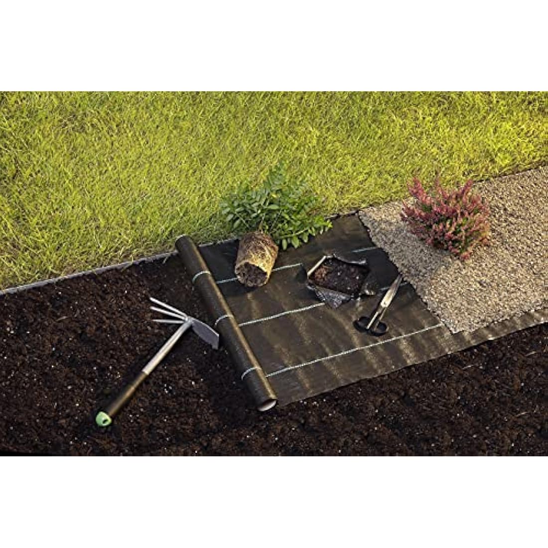GardenMate 2m x 10m sheet woven weed control fabric - UV stabilised 100gsm landscape ground cover membrane