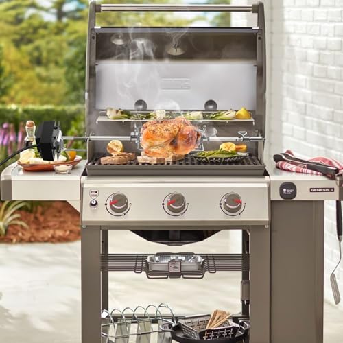 onlyfire BRK-6014 Stainless Steel Grill Rotisserie Kit for Weber Spirit 200/300 Series Gas Grills