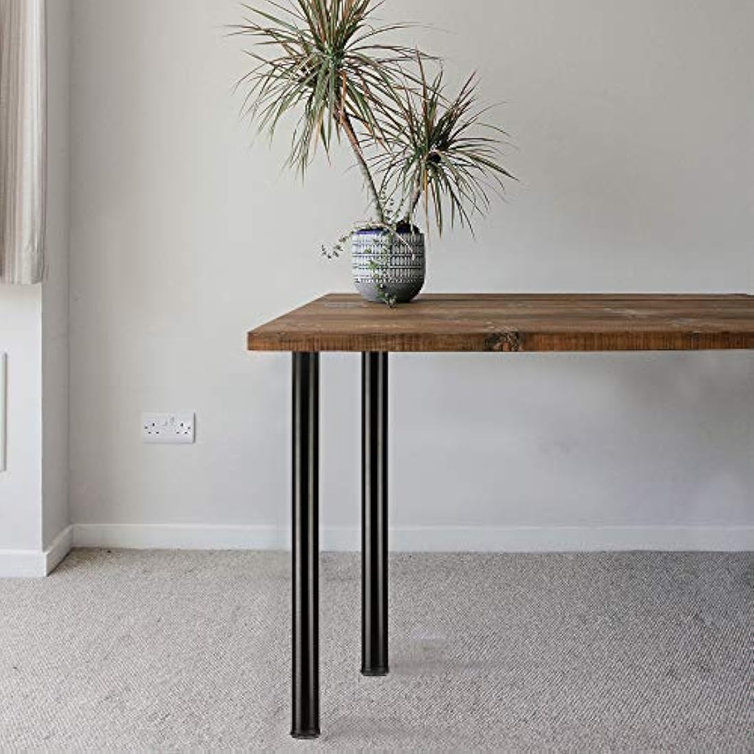 QLLY Table Legs 70cm/27.5 inch Adjustable Metal Desk Legs, 4 Pcs Furniture Legs, DIY Office Table Leg (70cm, Black)