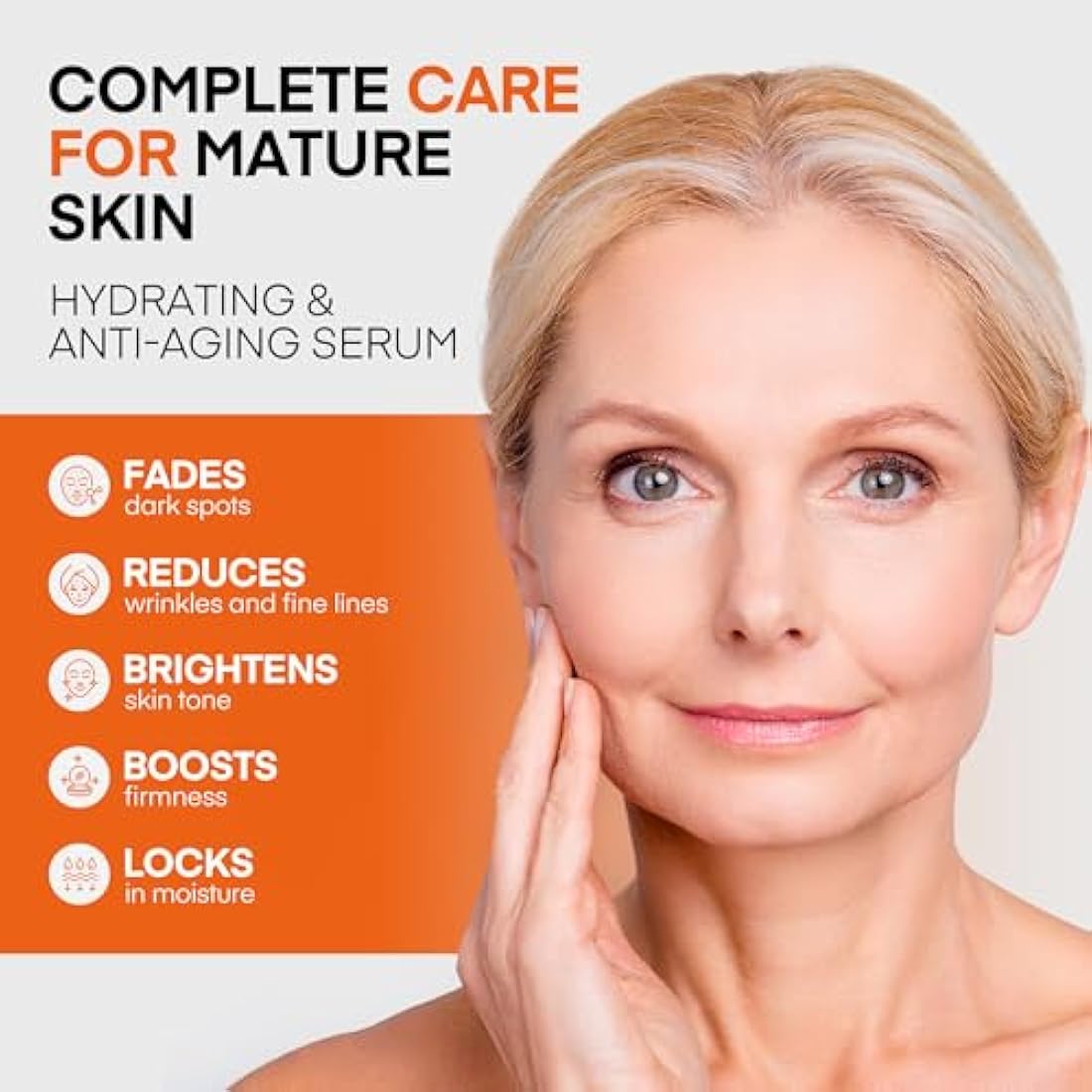 Women's Super Vitamin Face Serum: Anti Aging Facial Skin Care with Hyaluronic Acid, Niacinamide, Peptides, Vit C, E- Face Cream for Mature Women Over 70 60 50