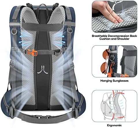 Maelstrom Hiking Backpack, Camping Backpack, 40L/50L Waterproof Hiking Daypack with Rain Cover, Lightweight Travel Backpack