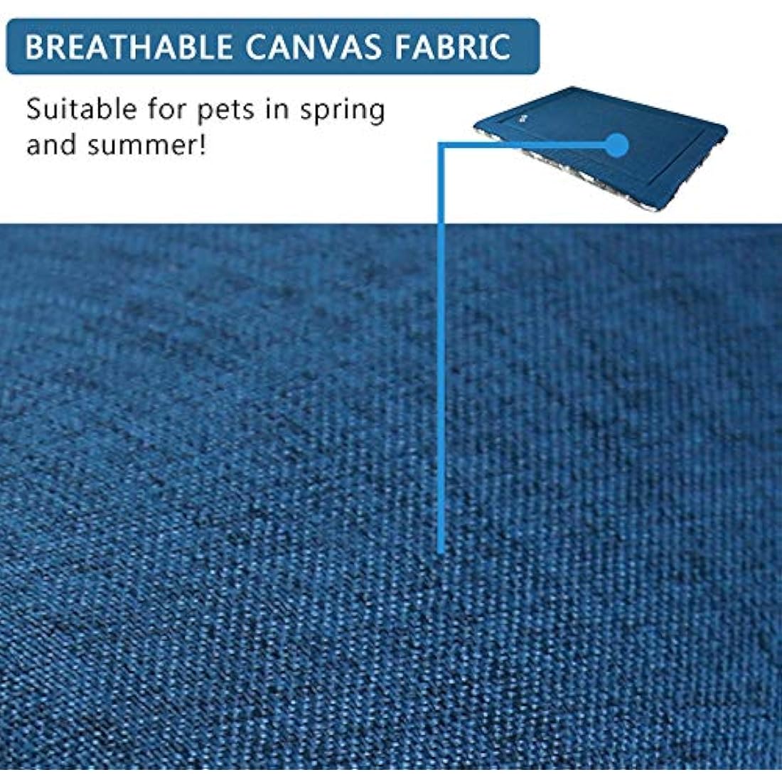 KROSER Dog Bed Mat - Reversible Cool & Warm, 106x71cm, Machine Washable, High Density Foam, Extra Large Dogs, Grey Blue