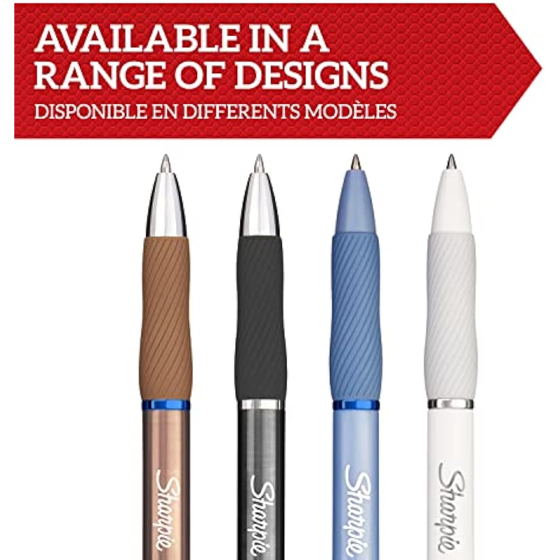 Sharpie S-Gel | Metal Gel Pens | Medium Point (0.7mm) | Steel Grey & Rose Gold | Black Ink | 2 Pens & 2 Gel Pen Refills