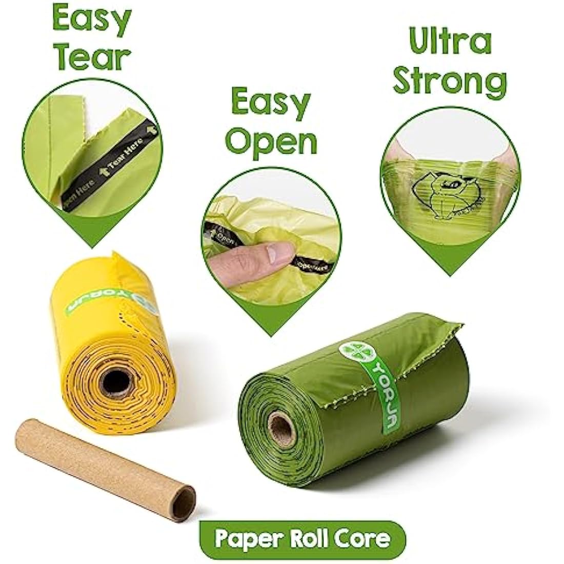 YORJA Dog Poo Bags, 720 Pet Poop Bags, Extra Thick and Strong 100% Leak-Proof Biodegradable Waste Bags