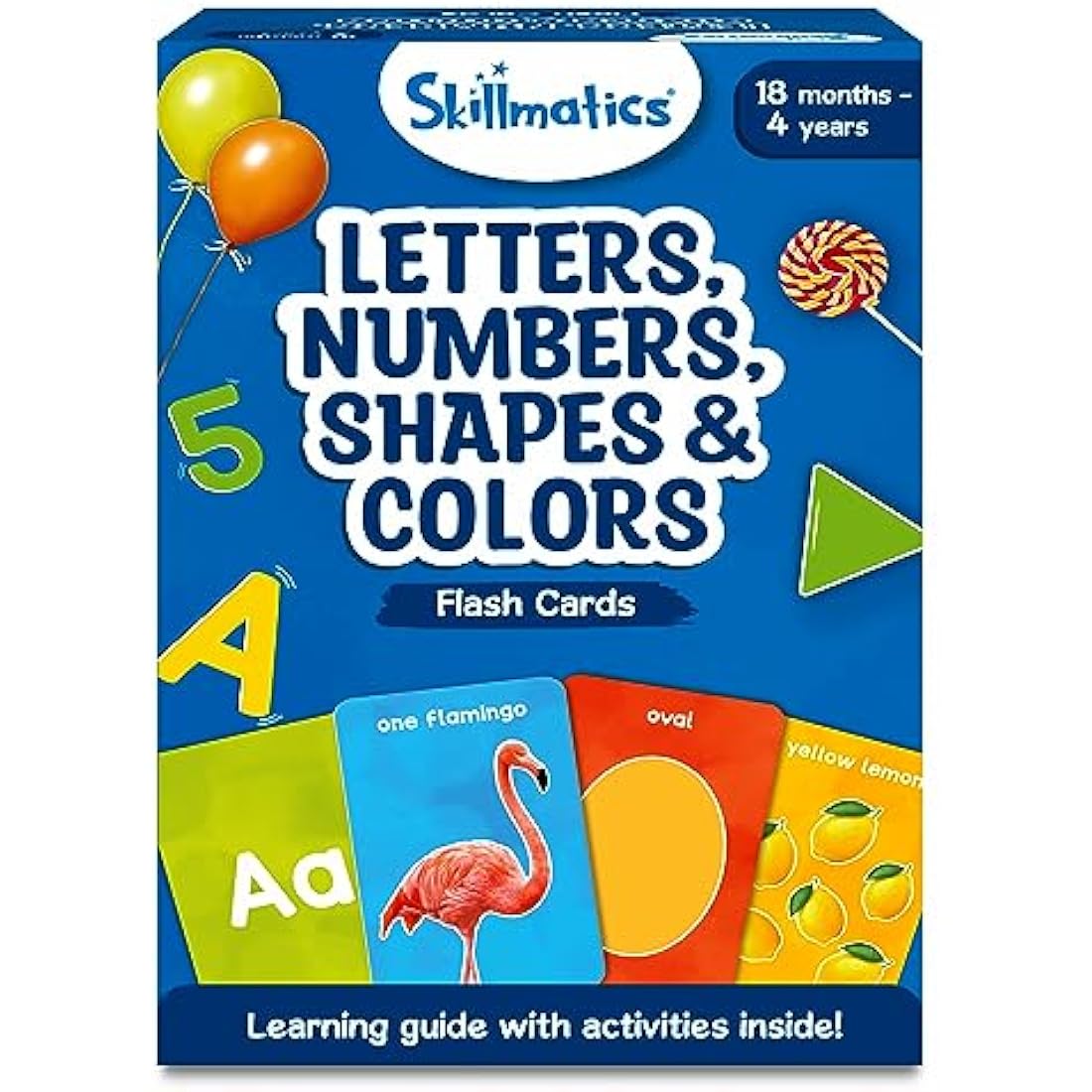 Skillmatics Thick Flash Cards for Toddlers - Letters, Numbers, Shapes & Colors, Montessori Games, Preschool Learning Activities for 1, 2, 3, 4 Years