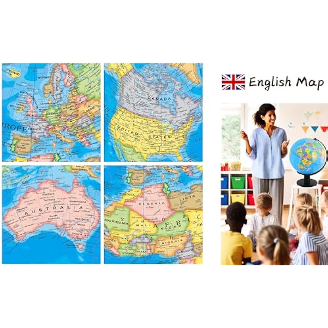 TOPGLOBE 30cm World Globe Educational Political Map (30cm diameter)