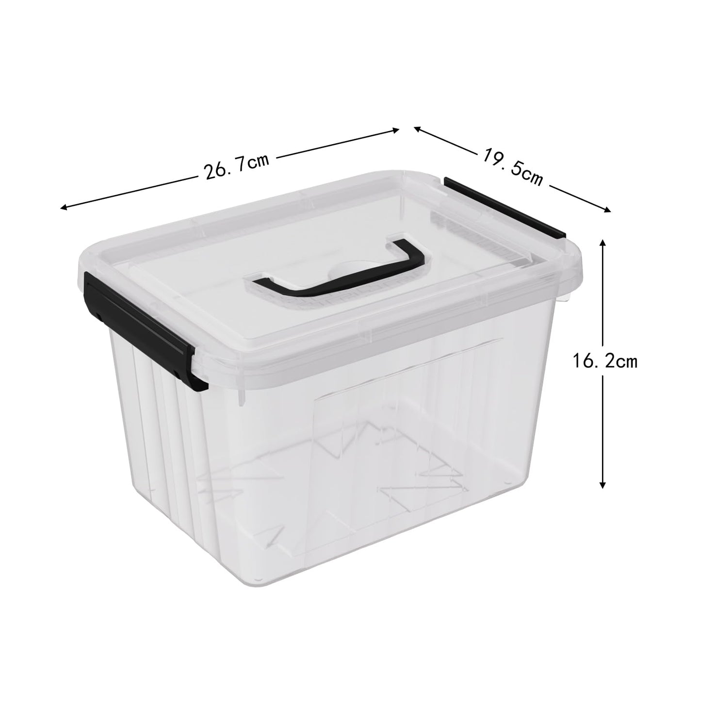 Annkky 6 Liter Small Plastic Storage Box with Lid, Clear Lidded Boxes