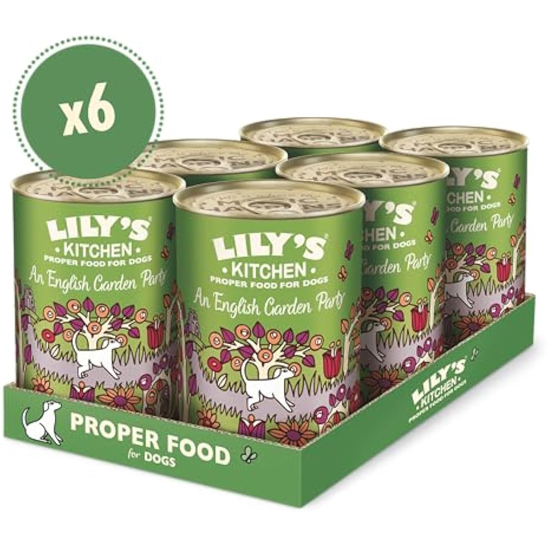 Lily's Kitchen Made with Natural Ingredients Adult Wet Dog Food Tin An English Garden Party 6 x 400g