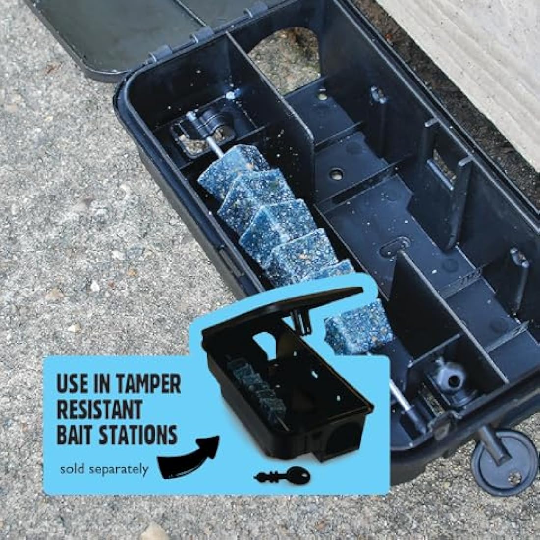The Big Cheese All-Weather Block Bait - 10g x 30 Kills Mice and Rats Damp-Proof, Weather-Resistant, Blue Difenacoum