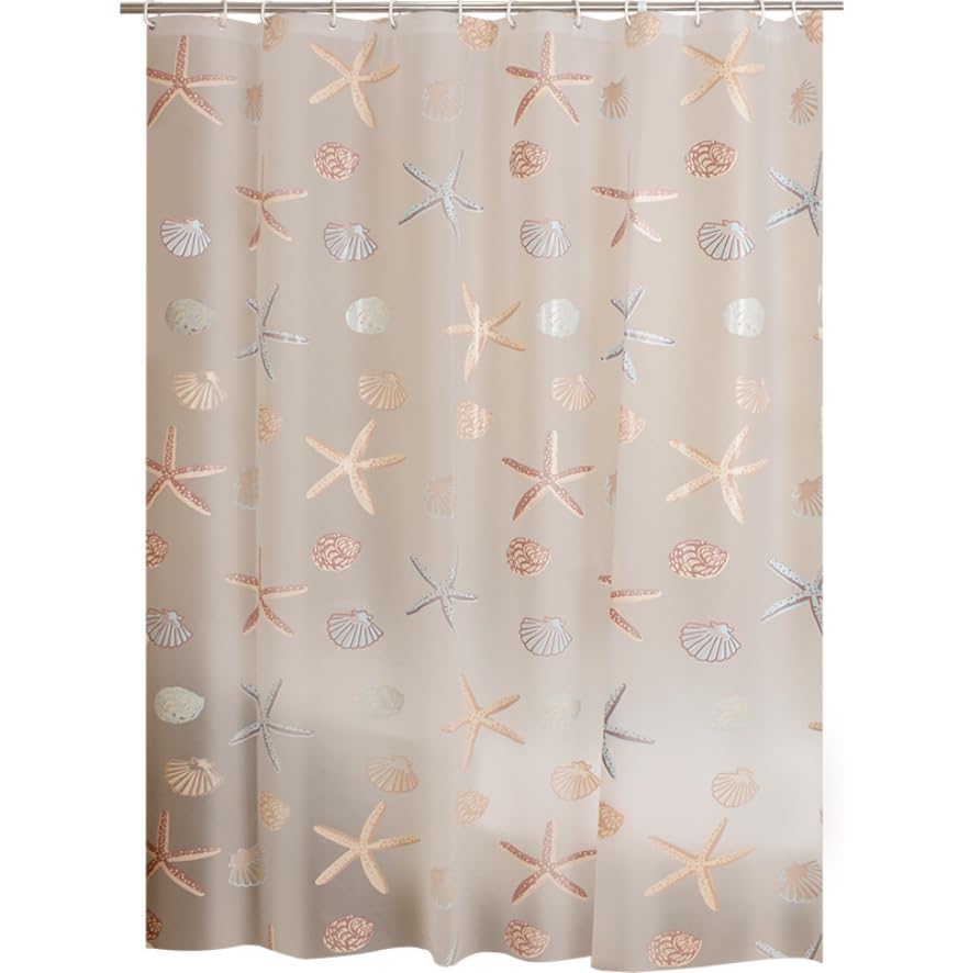 Cozyswan Elegant PEVA Shower Curtain with Plastic Hook for Bathroom 180 cm x 180 cm