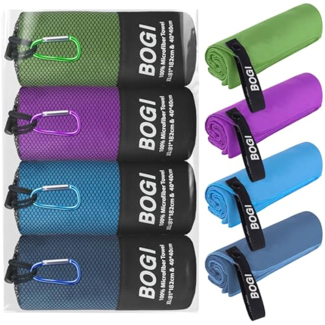 BOGI Microfibre Quick Dry Travel Towel - Soft Lightweight Gym Towel, Super Absorbent & Ultra Compact for Beach, Sports, Swimming, Gym, Yoga, Camping, Hiking