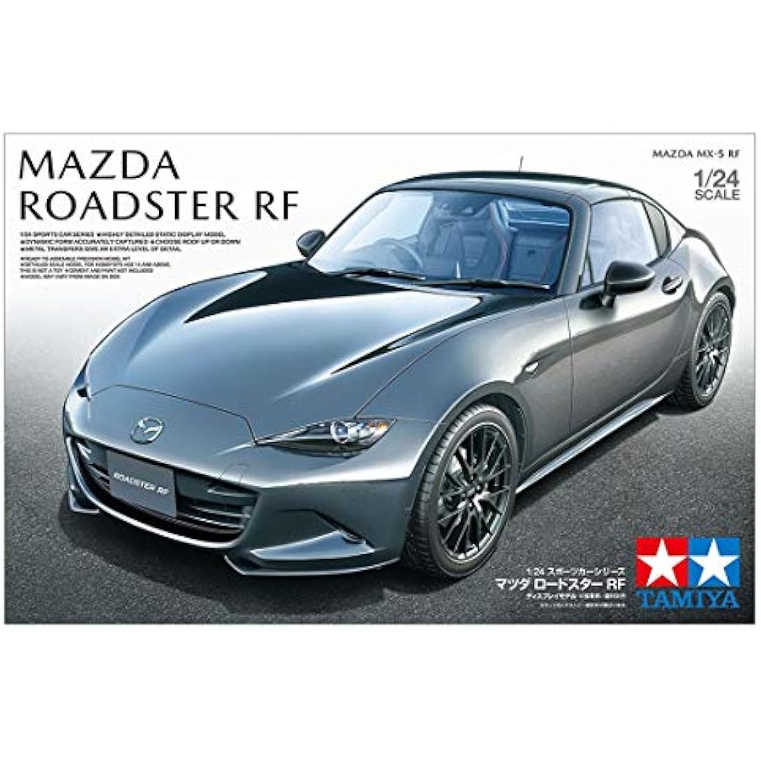 TAMIYA 24353 Mazda Vehicle 1:24 MX-5 RF, Faithful Replica, Model Building, Plastic Kit, Crafts, Hobby, Gluing, Model Kit, Assembly, Unpainted, White