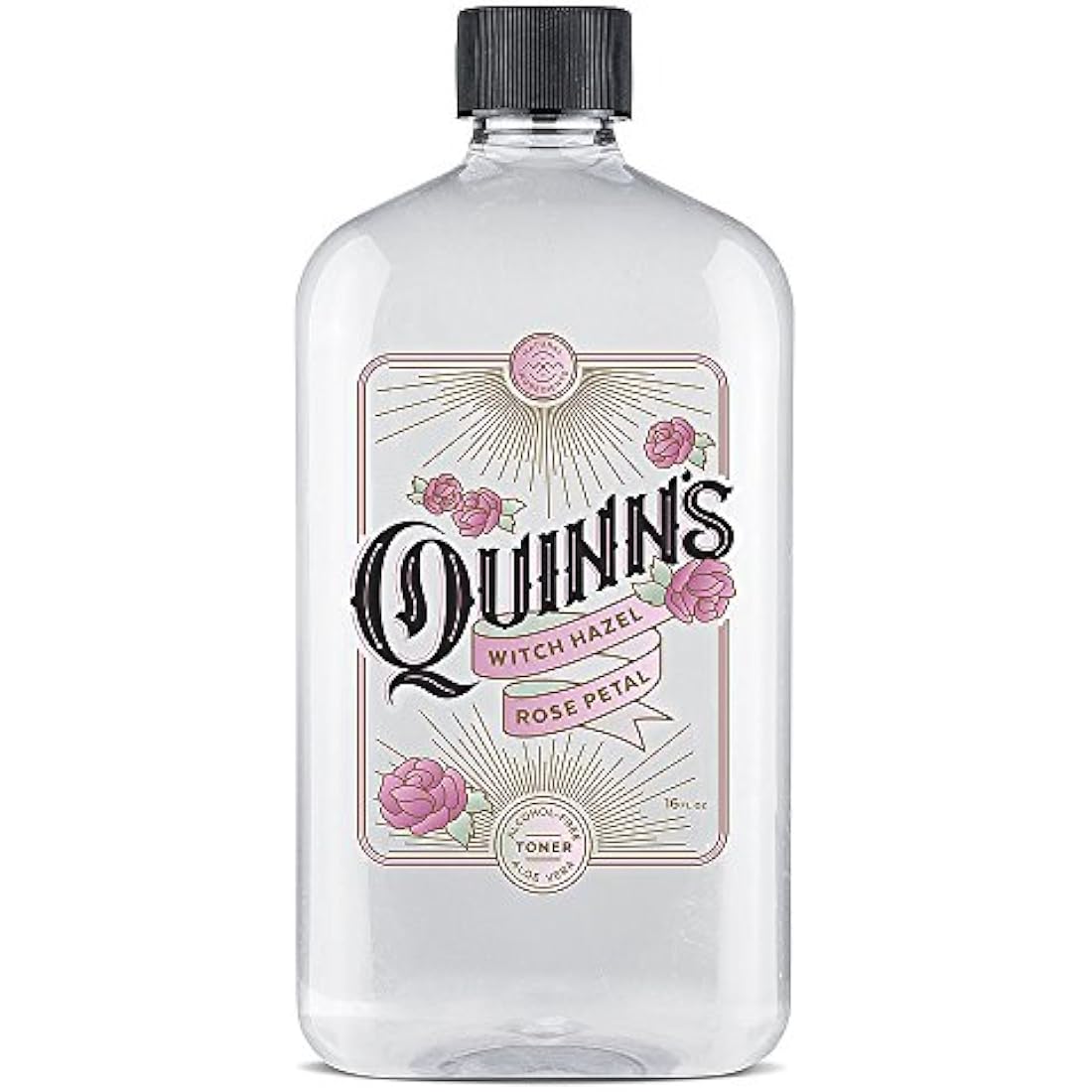 Quinns Alcohol-Free Witch Hazel 16Oz - Rose Petal & Aloe Vera Natural Toner for Face & Skin