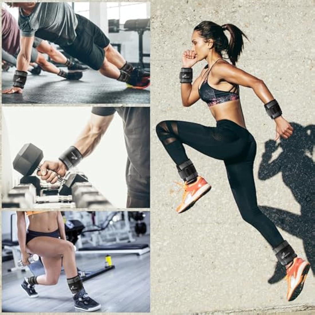 Sportneer Adjustable Ankle Weights Set: Leg Weights, Ankle Weight Wrist Weight Straps, 0.45-1.6kg for Per Ankle, 0.9-3.2kg for a Pair