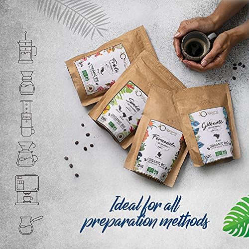 Organic Coffee beans | Arabica Whole Beans 4x250g | Hand-roasted | Coffee Gift Idea