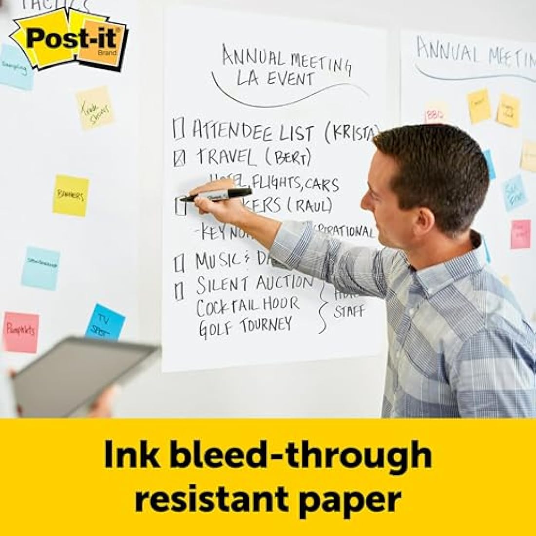 Post-it Super Sticky Self Stick Wall Pad Meeting Chart 566 White 58.4 cm x 50.8 cm 20 Sheets/Pad 2 Pads/Pack 100% PEFC SGSCH-PEFC-COC-110078