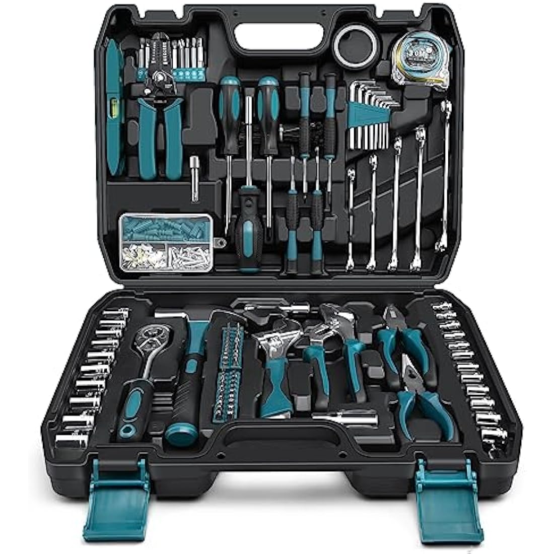 Sundpey Home Tool Kit 281-PCs - Protable Complete Basic Hand Repair General Tool Sets for Men Women - Tool Set with Socket Wrench Set & Screwdriver Set & Metric Hex Key & Pliers & Tool Box Case