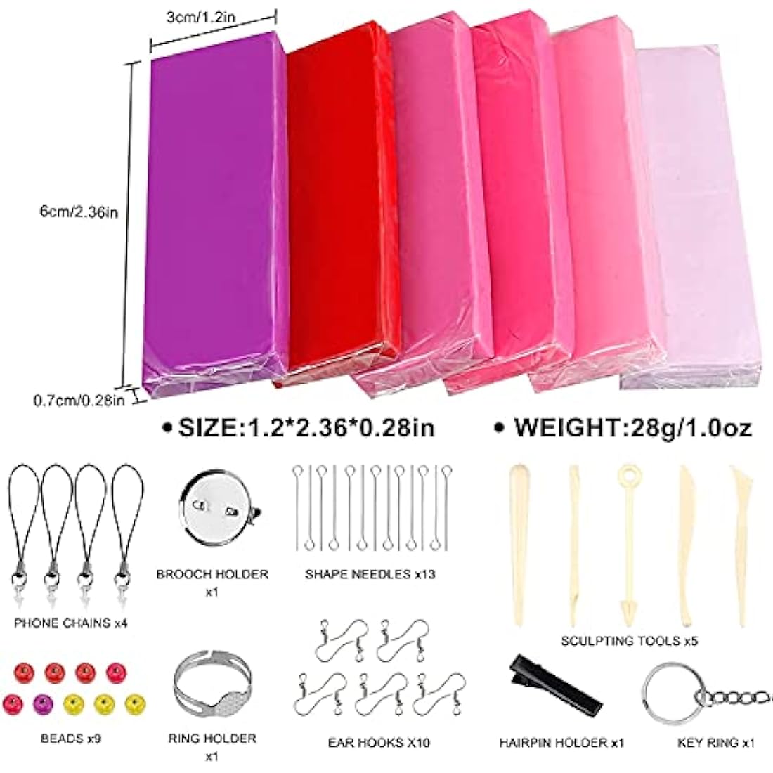 Polymer Clay, 36 Colours, Safe and Non-Toxic Polymer Clay, DIY Clay Gift for Children (Colour)