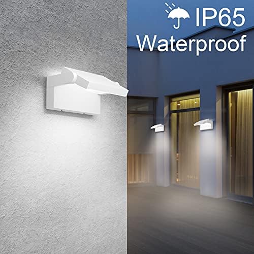 Klighten 24W LED Wall Light Outdoor Indoor Waterproof IP65 Wall Lamp Modern Aluminum Outside Wall Light with Swiveling LED Panel for Entrance Garden Corridor, White, Cold White 5700K-6000K