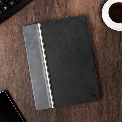 KingBlanc for iPad Air 13 inch Case (M3 2025/M2 2024) with Pencil Holder, Vegan Leather Protective Stand Cover, Auto Wake/Sleep, Angles for Viewing/Drawing, Supports Pencil Pro/(USB-C), Black