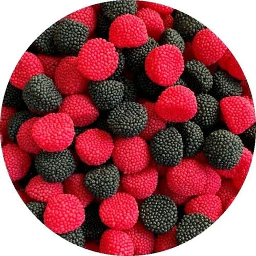 Crunchy Small Blackberry and Raspberry Sweets - 1 KG bag - Blackberries and Raspberries - Bobbly Sweets