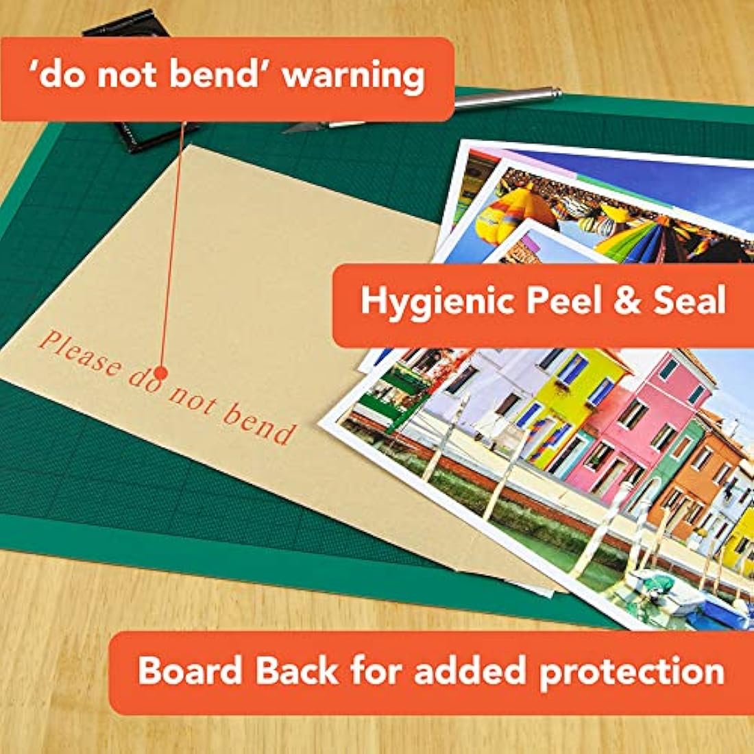 Postmaster A5 C5 Do Not Bend Board Back Envelopes 229 x 162 mm Peel Seal 50 Pack, Brown