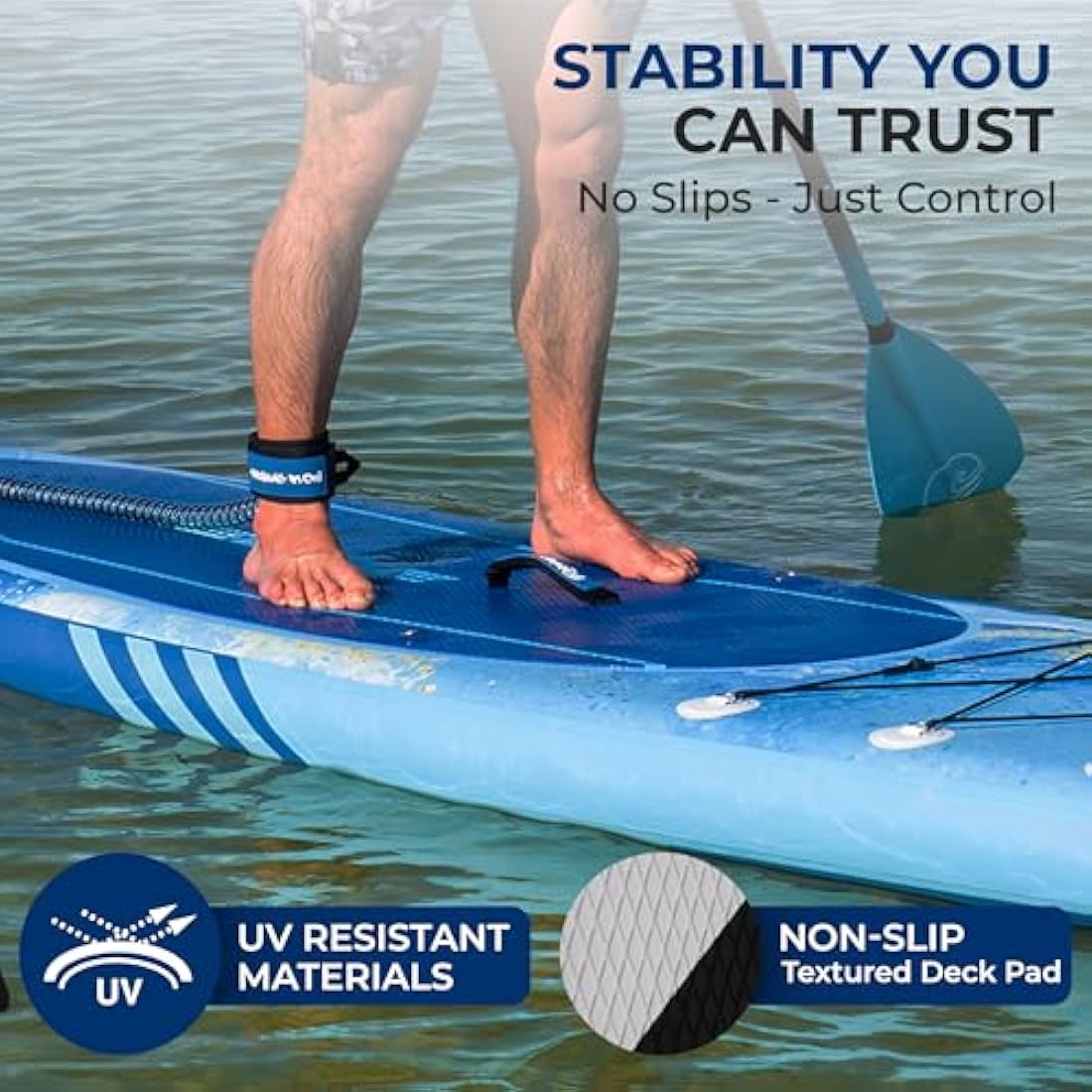 SereneLife Inflatable Stand Up Paddle Board, SUP Board- Paddleboards for Adults & Youth, Surfing Board Kit, 0.63cm Thick Standup Paddleboarding, Non-Slip Deck, Wide Stance, Surf Control w/Backpack