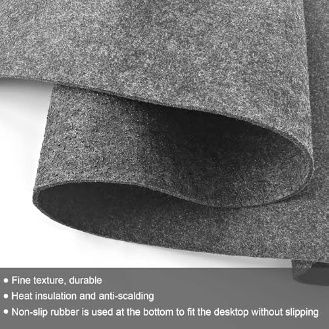 DawnTrees 120x50 cm Desk Mat,Felt Desk Pad Protector,Office Felt Desk Mat, Keyboard Pad, Extra Large Mouse Pad…（Dark Grey