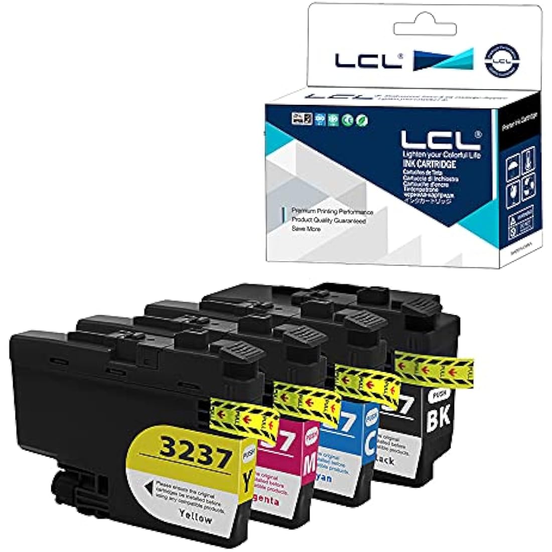 LCL Compatible Ink Cartridge LC-3237 LC3237 XL LC3237XL LC3237BK LC-3237BK LC-3237C LC-3237M LC-3237Y (4-pack KCMY) Replacement for Brother MFC-J5945DW MFC-J6945DW MFC-J6947DW HL-J6000DW